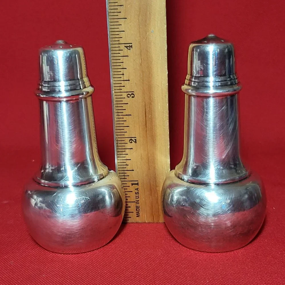 Vintage International Silver Silverplate Salt and Pepper Shakers with Original I